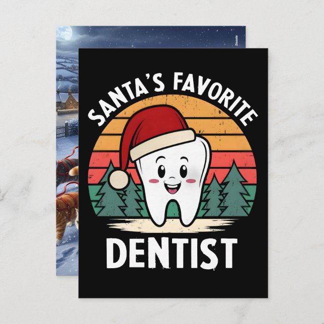 Cartes Pour Fêtes Annuelles Santas Favorite Dental Hygienist Saves Christmas  (Devant / Derrière)