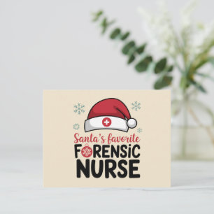 Cartes Pour Fêtes Annuelles Santas Favorite infirmière médico-légale Funny Noë