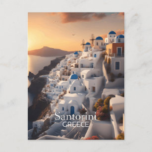 Cartes Pour Fêtes Annuelles Santorin, Grèce : Le paradis des vacances inoublia