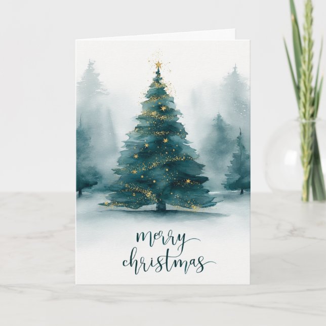 Cartes Pour Fêtes Annuelles Sapin de Noël (Devant)