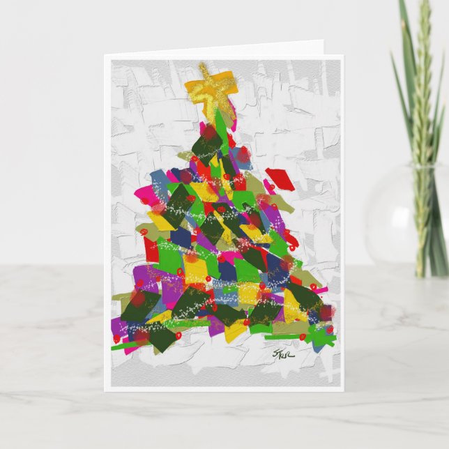 Cartes Pour Fêtes Annuelles sapin de Noël  (Devant)