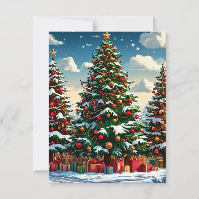 Cartes Pour Fêtes Annuelles sapin de Noël (Devant)