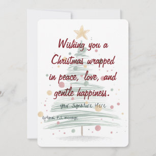 Cartes Pour Fêtes Annuelles Sapin de Noël à coup de pinceau contemporain