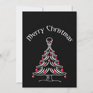 Cartes Pour Fêtes Annuelles sapin de Noël avec crâne