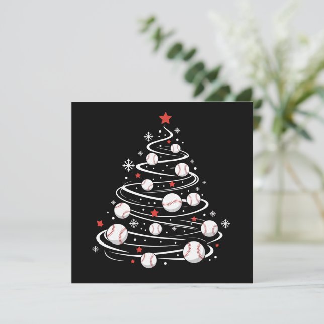 Cartes Pour Fêtes Annuelles Sapin de Noël Baseball Arbres de Noël Amateur de B (Debout devant)