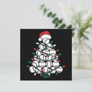 Cartes Pour Fêtes Annuelles Sapin de Noël Baseball Santa Sports