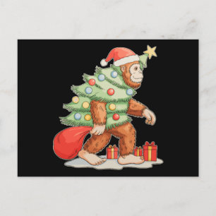 Cartes Pour Fêtes Annuelles Sapin de Noël Bigfoot Sasquatch Lumières de Noël