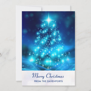 Cartes Pour Fêtes Annuelles Sapin de Noël bleu électrique moderne