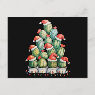 Cartes Pour Fêtes Annuelles Sapin de Noël Cactus Lumières de Noël Succulent Pè