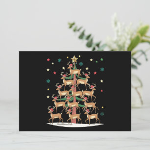 Cartes Pour Fêtes Annuelles Sapin de Noël Cerf Drôle de Vacances Mignon Renne