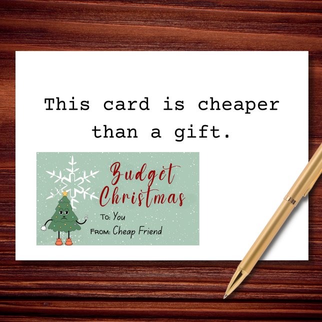 Cartes Pour Fêtes Annuelles Sapin de Noël de Budget Sarcasme Vacances (I didn’t choose the broke life. The broke life direct-deposited itself into me.)