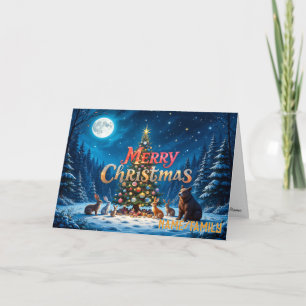 Cartes Pour Fêtes Annuelles Sapin de Noël de la Forêt Enchantée