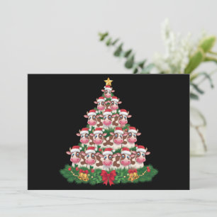Cartes Pour Fêtes Annuelles Sapin de Noël de vache drôle de vache amoureux de 