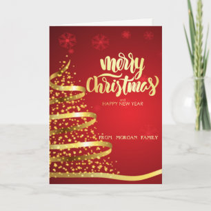 Cartes Pour Fêtes Annuelles Sapin de Noël élégant Étoiles dorées