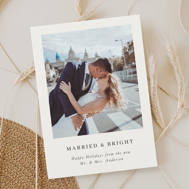 Cartes Pour Fêtes Annuelles Sapin de Noël Élégant Marié et Lumineux Photo (Créateur téléchargé)