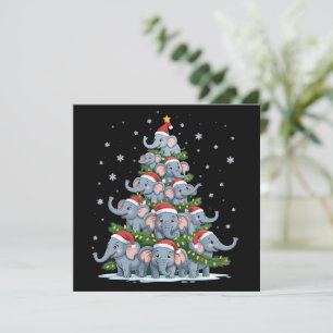 Cartes Pour Fêtes Annuelles Sapin de Noël Éléphant Drôle Mignon Éléphant