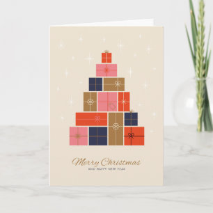 Cartes Pour Fêtes Annuelles Sapin de Noël en Pile de Cadeaux