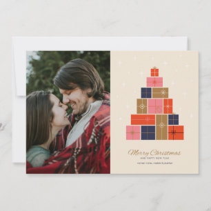 Cartes Pour Fêtes Annuelles Sapin de Noël en pile de cadeaux