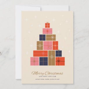 Cartes Pour Fêtes Annuelles Sapin de Noël en Pile de Cadeaux