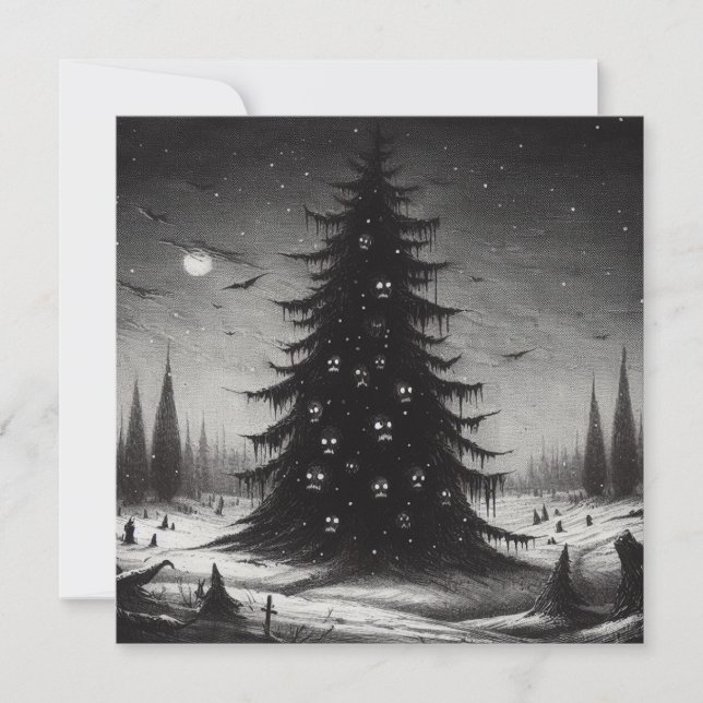 Cartes Pour Fêtes Annuelles Sapin de Noël épouvantable pour Goth Xmas (Devant)