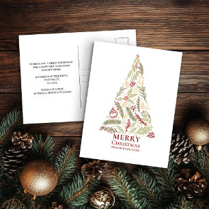 Cartes Pour Fêtes Annuelles Sapin de Noël et arbre de houx mobile