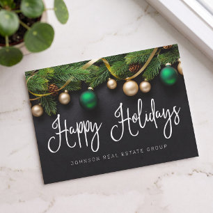 Cartes Pour Fêtes Annuelles Sapin de Noël et Boules Élégant Entreprise