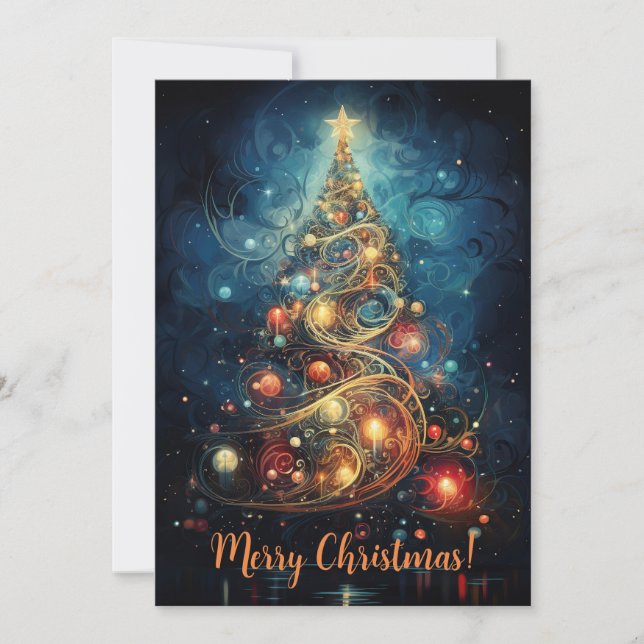 Cartes Pour Fêtes Annuelles Sapin de Noël fantaisiste  (Devant)