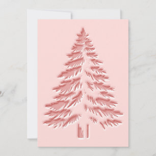 Cartes Pour Fêtes Annuelles Sapin de Noël Faux Embossé en Distress Chic Rose