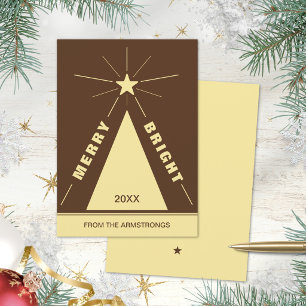 Cartes Pour Fêtes Annuelles Sapin de Noël Géométrique Brun au Chocolat Chaud
