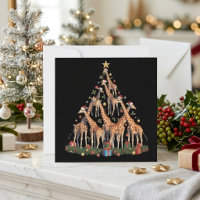 Sapin de Noël Girafe Fantaisiste avec Chapeaux de