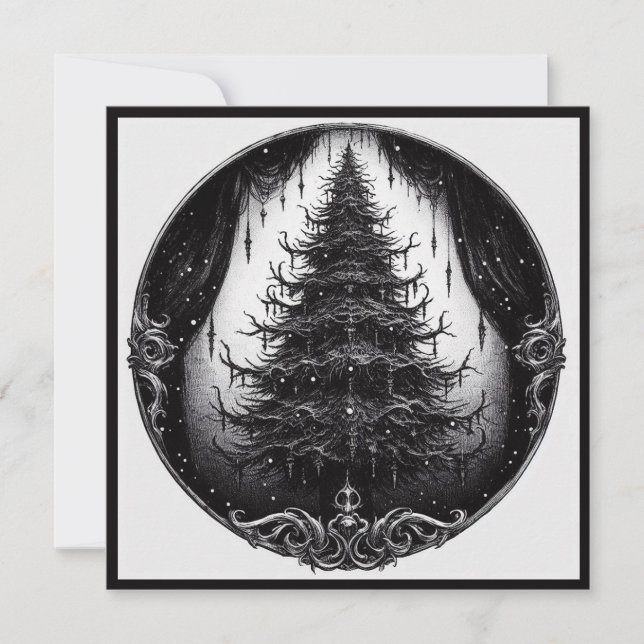 Cartes Pour Fêtes Annuelles Sapin de Noël gothique Goth Noël (Devant)