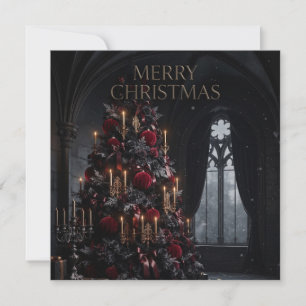 Cartes Pour Fêtes Annuelles Sapin de Noël gothique sombre dans l'intérieur d'u