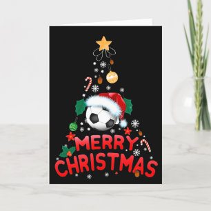Cartes Pour Fêtes Annuelles Sapin de Noël Joyeux Football Chapeau de Père Noël