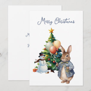 Cartes Pour Fêtes Annuelles Sapin de Noël lapin