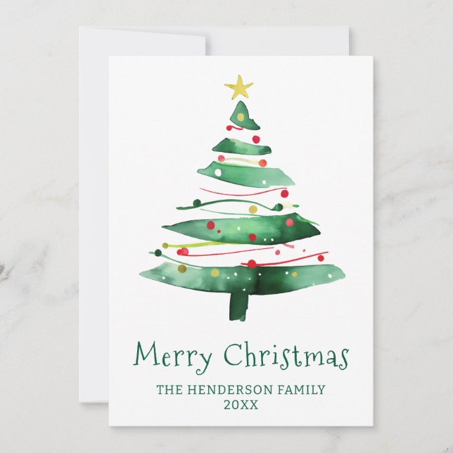 CARTES POUR FÊTES ANNUELLES SAPIN DE NOËL MODERNE (Devant)