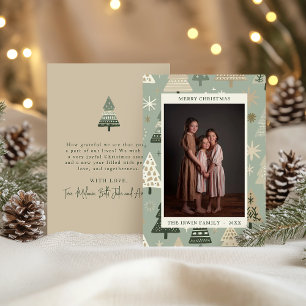 Cartes Pour Fêtes Annuelles Sapin de Noël peint à la main et taupe photo