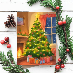 Cartes Pour Fêtes Annuelles Sapin de Noël   Peinture Joyeux Noël