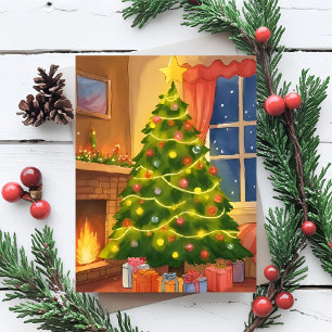 Cartes Pour Fêtes Annuelles Sapin de Noël   Peinture Joyeux Noël