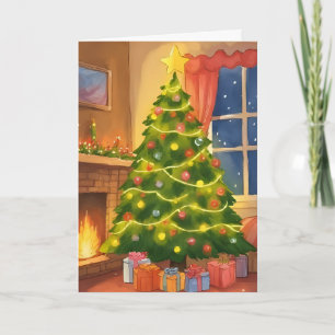 Cartes Pour Fêtes Annuelles Sapin de Noël Peinture Joyeux Noël