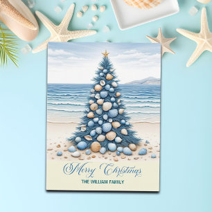 Cartes Pour Fêtes Annuelles Sapin de Noël Plage Joyeux Noël