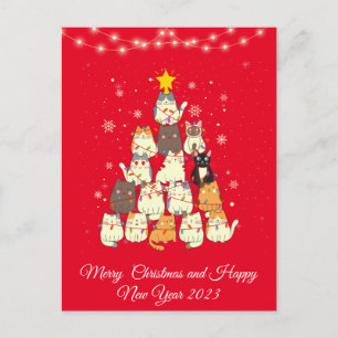 Cartes Pour Fêtes Annuelles Sapin de Noël pour chat drôle