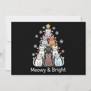 Cartes Pour Fêtes Annuelles Sapin de Noël pour chats Meowy Bright Noël mignon