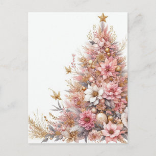Cartes Pour Fêtes Annuelles Sapin de Noël rose pastel doux