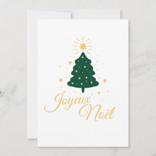 Cartes Pour Fêtes Annuelles Sapin de Noël simple avec texte doré élégant
