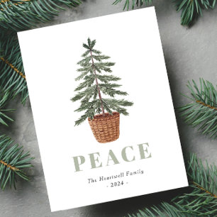 Cartes Pour Fêtes Annuelles Sapin de Noël Simplement Éternel Paix