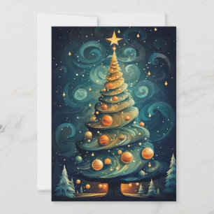 Cartes Pour Fêtes Annuelles Sapin de Noël stylisé 