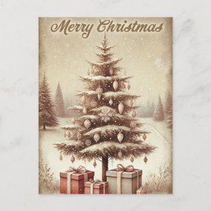 Cartes Pour Fêtes Annuelles Sapin de Noël Vintage avec Cadeaux – Rétro