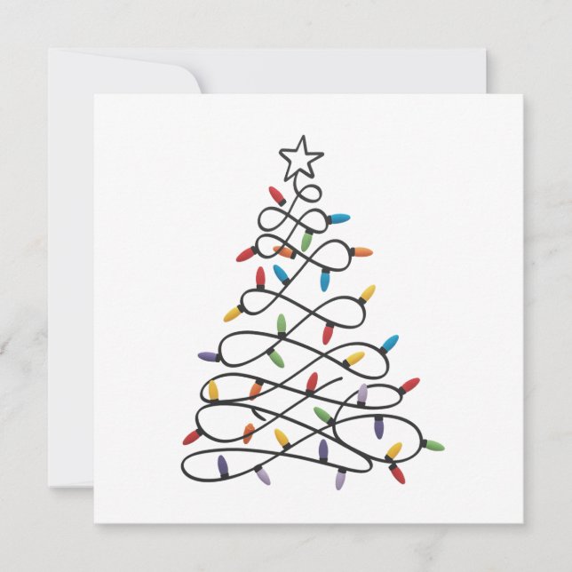 Cartes Pour Fêtes Annuelles Sapin de Noël Xmas Lumières Fête de Noël  (Devant)