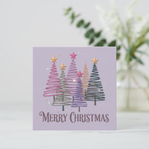 Cartes Pour Fêtes Annuelles Sapin de Noël Zig Zag Faux Paillettes Noël Hiver