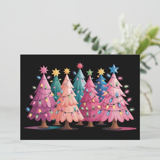 Cartes Pour Fêtes Annuelles Sapins de Noël Arbre de Noël mignon (Debout devant)